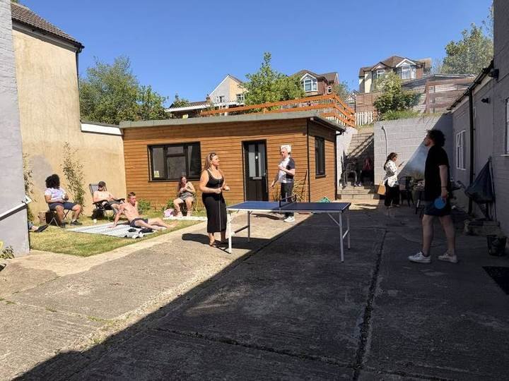 A group activity in the garden
