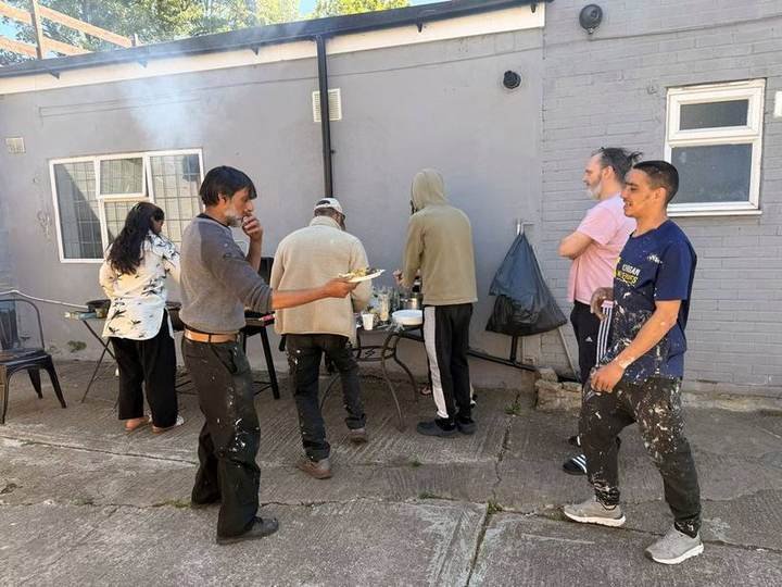 Preparing food during a life-skills session