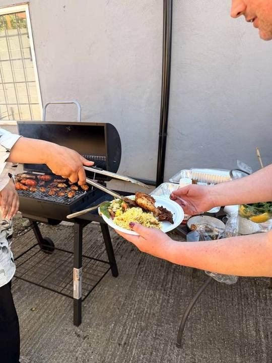 A shared meal out in the community