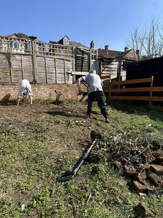 Working together on a garden project