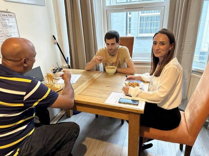 Preparing food during a life-skills session