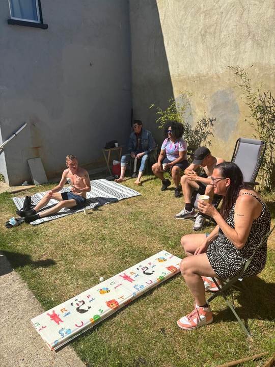 A group activity in the garden